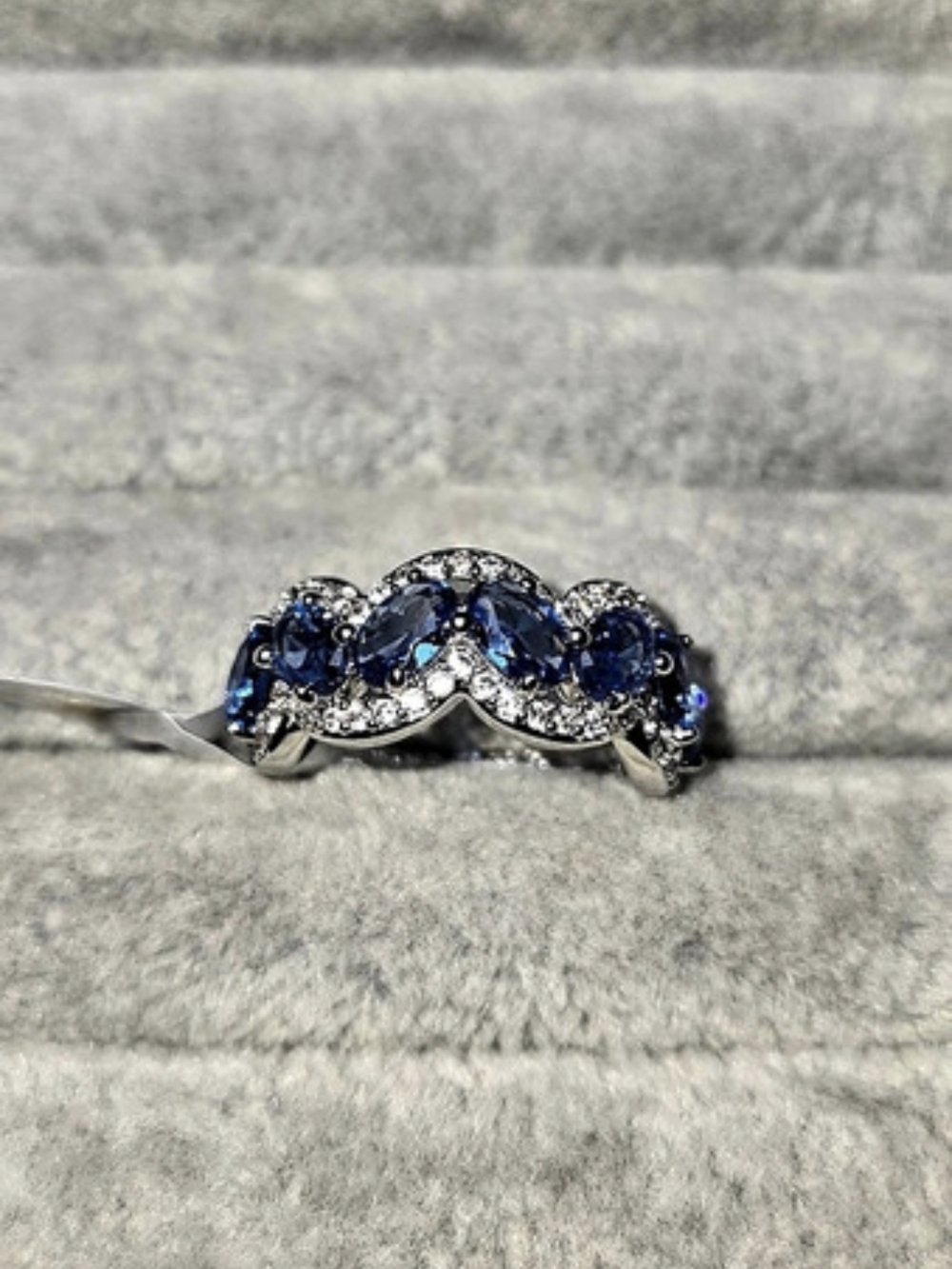 New Size 7 Brilliantly Fleeting Forever Aqua Blue Spinel Rhodium Plated BP Ring